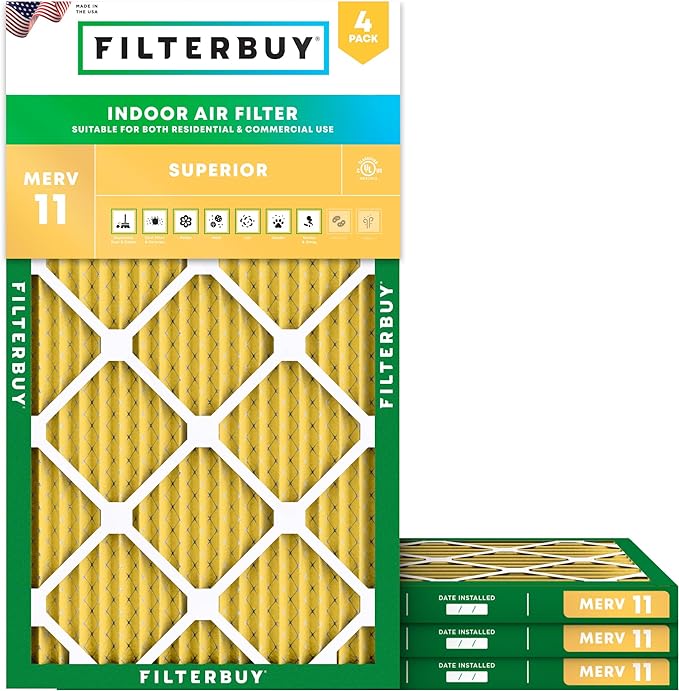 Filterbuy 20x32x1 Air Filter MERV 11 Superior Pet & Allergy Defense, by Filterbuy