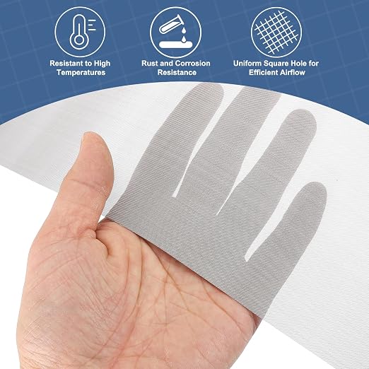uxcell 120 Mesh 48" x 16" Woven Wire Mesh, 304 Stainless Steel Air Vent Filter - Image 5