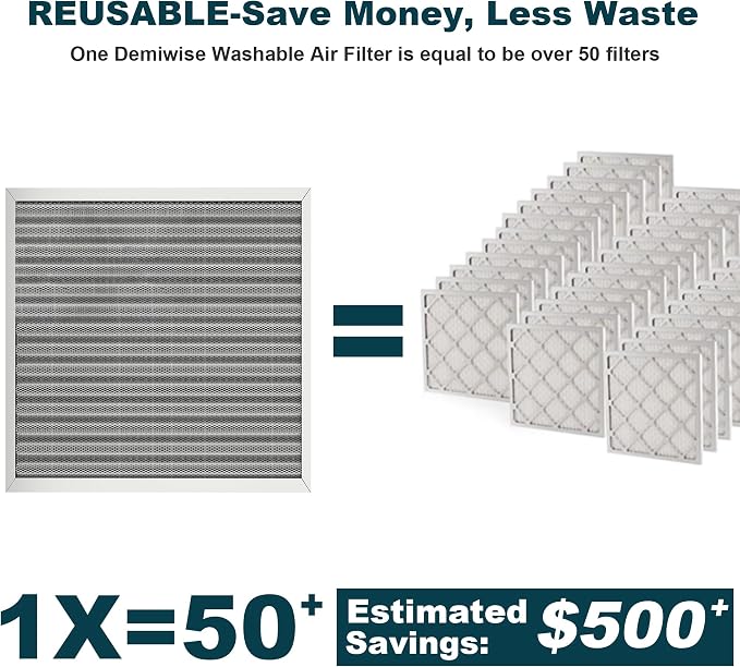 12x12x1 Reusable Air Filter, MERV 8, Permanent Electrostatic Air Filter - Image 4