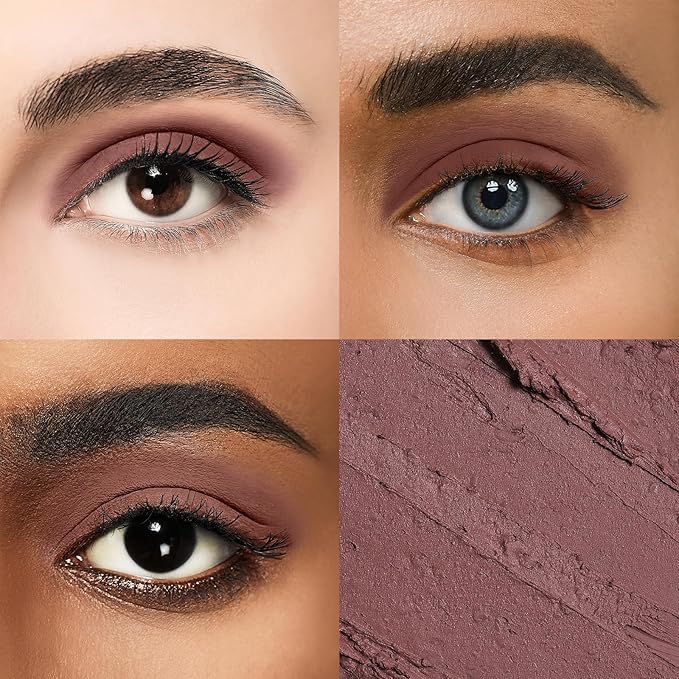Longwear Cream Eye Shadow Sticks(23 Matte Mushroom), Smudge-Proof, Waterproof Eyeshadow,Silky Formula Matte With Makeup Brush,Dark Red Eyeshadow Stick