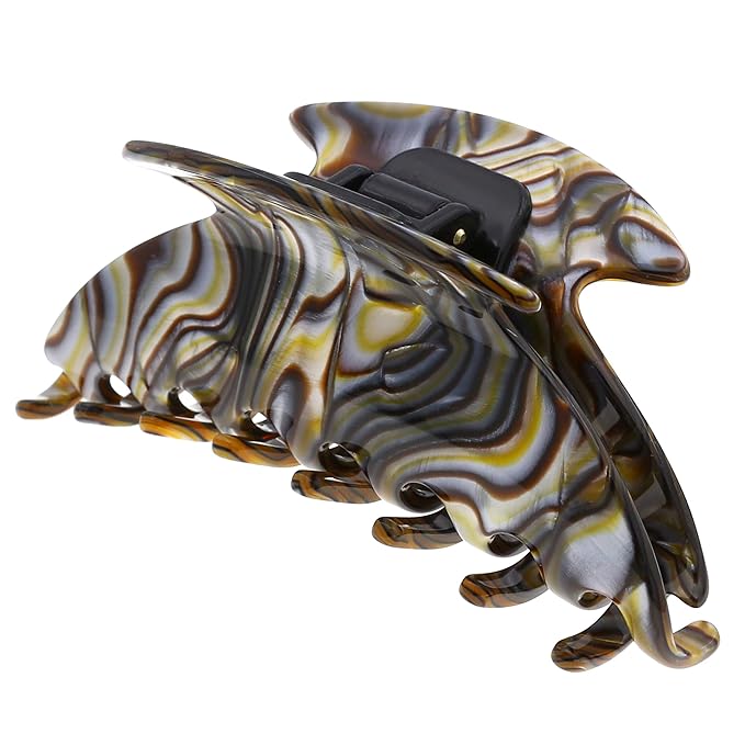 Camila Paris CP2483 French Hair Clip for Women Thick Hair for Long Curly Wavy Hair, Handmade Onyx, Girls Hair Claw Clips, Durable Styling Big Claw Clip for Thick Hair, Strong Hold Grip Made in France
