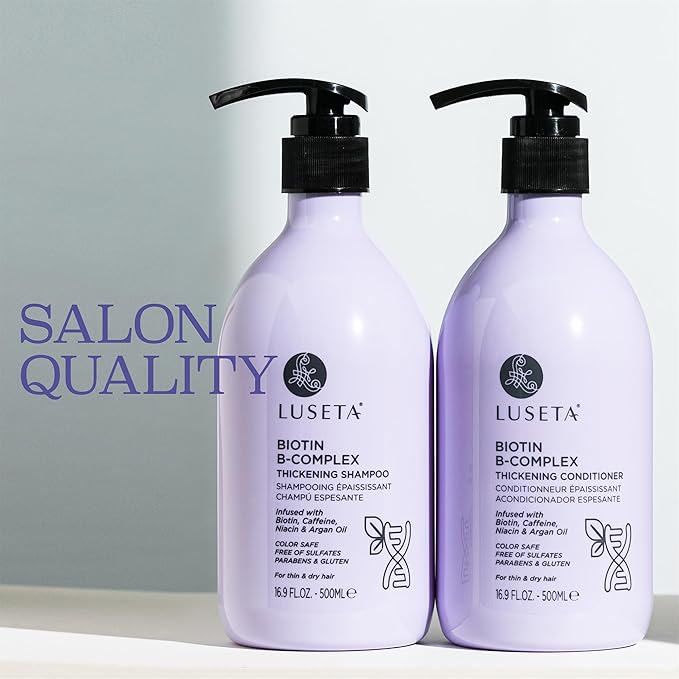 Luseta B-Complex Shampoo & Conditioner Set for Hair Strengthening, Routine shampoo and Conditioner for Women, Biotin Shampoo for Thinning Hair for Women and Men All Types 2 x 16.9oz