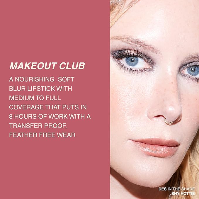 Freck Beauty MAKEOUT CLUB Soft Blur Lipstick – Medium-to-Full Coverage, 8-Hour Wear, Transfer-Proof, Buildable Soft Matte Finish, Wearable Color for All Skin Tones | MAIN CHARACTER (Rose Brown)