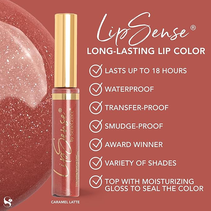 SeneGence LipSense Long-Lasting Liquid Lipstick – 18-Hour Wear, Waterproof, Transfer-Proof, Paraben-Free, Vegan, Cruelty-Free Lip Color in Multiple Shades