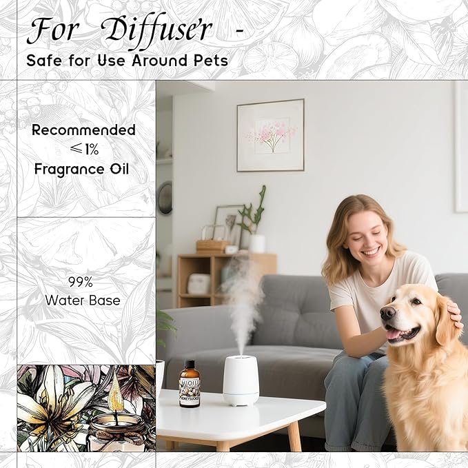 HIQILI Honeysuckle Fragrance Oil for Home Diffuser, Prefect for Candle & Soap Making, Relaxation, Beautiful Gifts - 1 Fl Oz