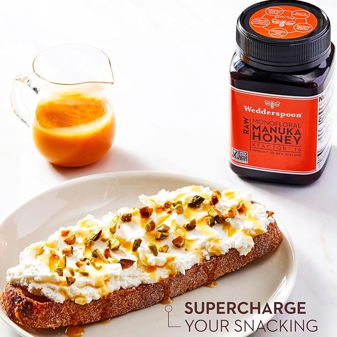 Wedderspoon Raw Premium Manuka Honey, KFactor 16, 35.2 Oz, Unpasteurized, Genuine New Zealand Honey, Traceable From Our Hives To Your Home