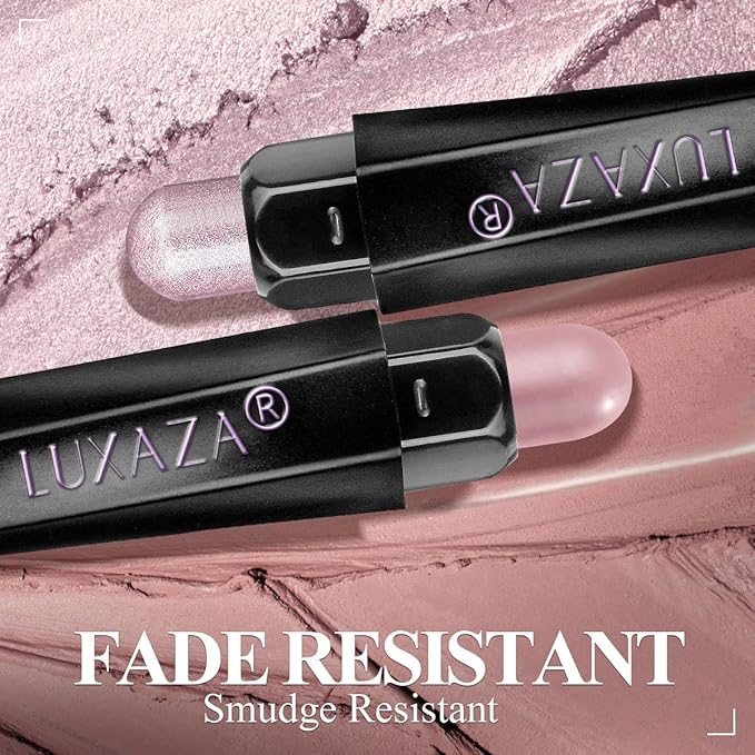 6PCS Cream Eyeshadow Stick Makeup Sets, Metallic And Matte Shimmer Eye Shadow, Eye Brightener Stick Pencil Crayon Make up Set - Purple Pink