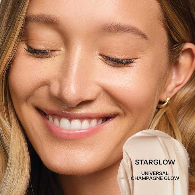 Saie Glowy Super Gel - Hydrating Makeup Primer and Illuminating Glow Serum Enriched with Vitamin C and Squalane Oil - All-Over Liquid Highlighter Makeup for Instant Glass Skin - Starglow (1 oz)