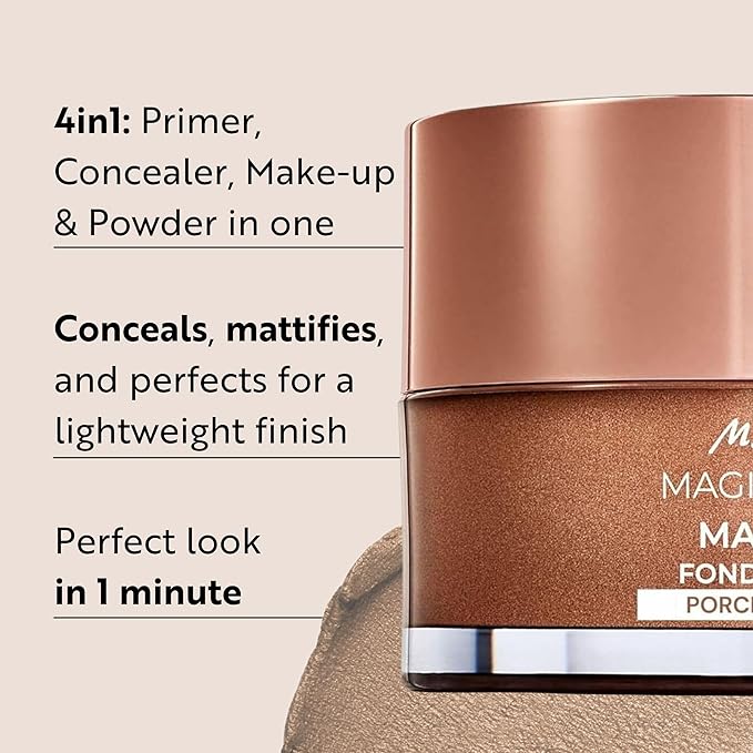M. Asam Magic Finish Porcelain Teint Make-Up Mousse (1.01 Fl Oz) – 4in1 Primer, Foundation, Concealer & Powder With Buildable Coverage, Adapts To Fair Skin Tones, Leaves Skin Looking Flawless