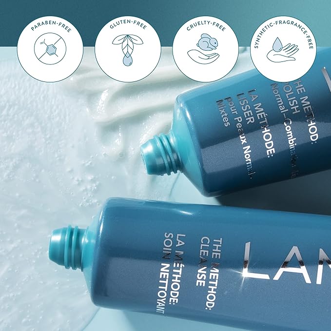 Lancer Skincare The Method: Polish Facial Exfoliator, Daily Exfoliating Face Scrub with Natural Minerals, Normal Combination Skin, 8 Fluid Ounces