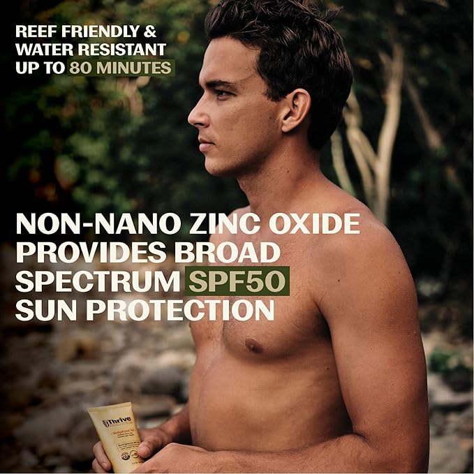 Thrive Natural Care Moisturizing Mineral Face Sunscreen SPF 30 & Water Resistant Reef Safe Body Sunscreen SPF 50 Bundle - Broad Spectrum Zinc Oxide Sunblock, Vegan