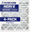 Filter King 7x7x1 Air Filter | 4-PACK | MERV 8 HVAC Pleated A/C Furnace Filters by FilterKing