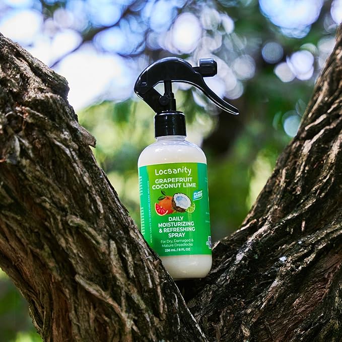 Locsanity Grapefruit Coconut & Lime Daily Moisturizing Spray Fine Mist - 8 fl oz: Hydrating Mist for Locs, Hair Growth, and Daily Moisturizing Refreshing Spray for Dreads & Braids
