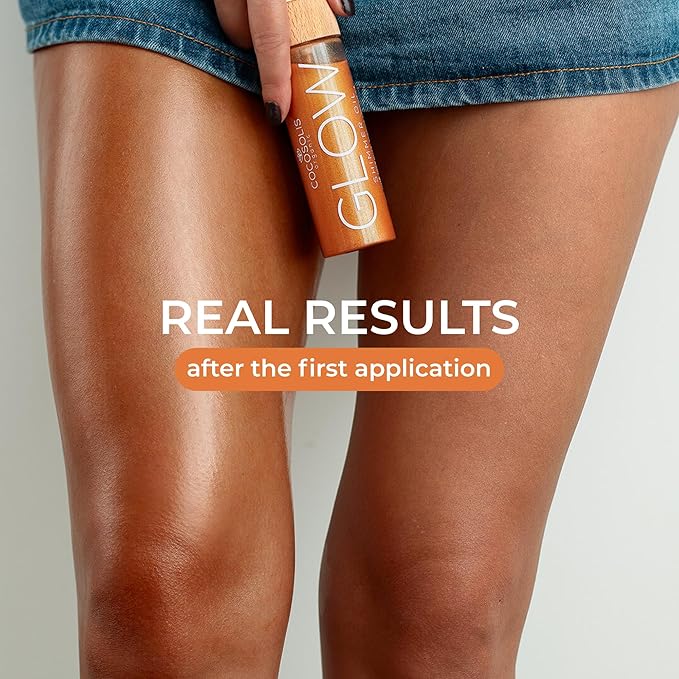 COCOSOLIS GLOW Shimmer Oil | Illuminizing Natural Dry Oil With Shiny Particles | Leaves The Skin Glowing & Enhances a Golden Tan | Gives a Luxurious Feel to Your Skin | 110ml