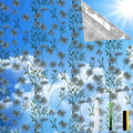 One Way Privacy Film, Window Tint for Home,Daytime Reflective, Anti UV Static Cling Sliding Door Coverings No Glue Garage Solar Paper (Silver -Daisy, 17.5 x 78.7 in)