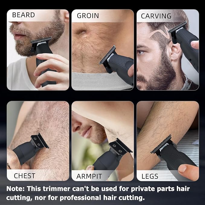 Beard Trimmer for Men Professional Hair Trimmer for Men Hair Clippers Eletric Razor Shavers Zero Gapped T Blade Edgers Liners Cordless Rechargeable Mustache Grooming Kit for Body