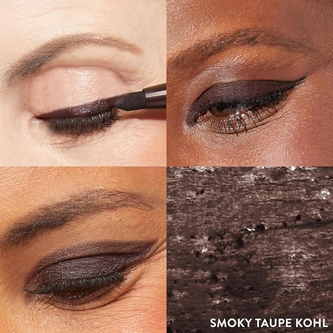 LAURA GELLER NEW YORK Kajal Longwear Kohl Eyeliner Pencil Duo - Deep Black & Smoky Taupe - Caffeine and Vitamin E - Smooth & Blendable Liner - Built-In Sharpener