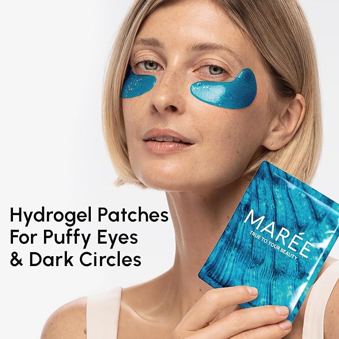 MAREE Eye Gels - Pads Under Eye Patches for Puffy Eyes and Dark Circles with Collagen & Hyaluronic Acid - Anti Wrinkles Under Eye Masks Skincare Treatment for Puffiness & Bags - Parches Para Ojeras