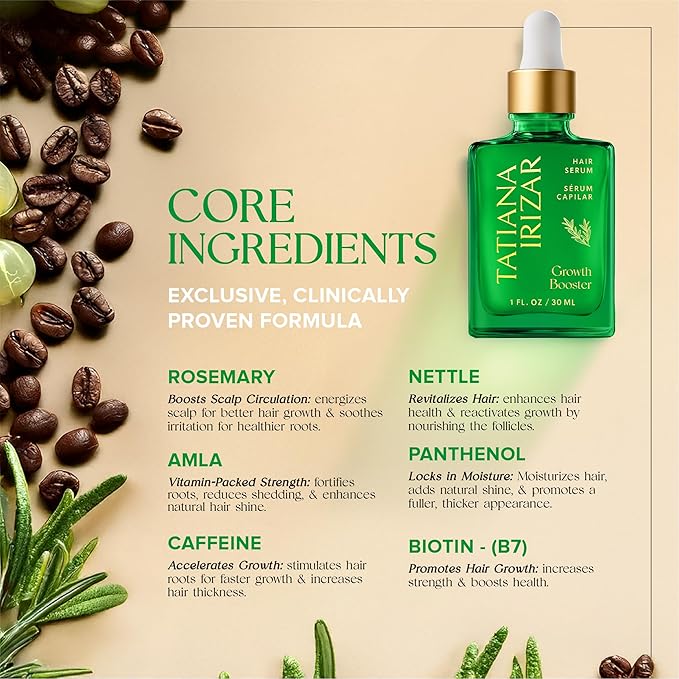 Hair Serum for Hair Growth Serum Women Made in USA - Scalp Serum for Hair Growth Non-Greasy Rosemary & Amla Hair Care - Natural 1 Fl.Oz Hair Loss Treatments for Women Regrowth Treatment