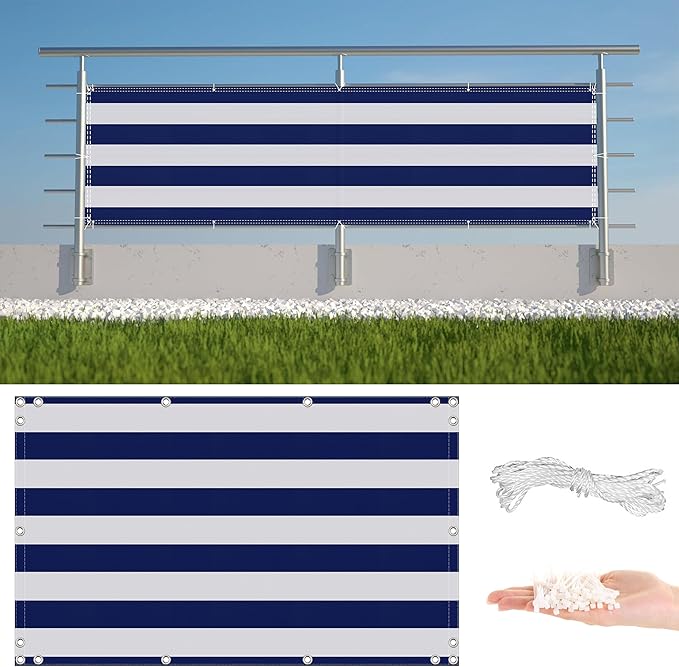 Balcony Privacy Screen 3' x 49.2' UV Protection Weather-Resistant Patio Privacy by AYLFBFU