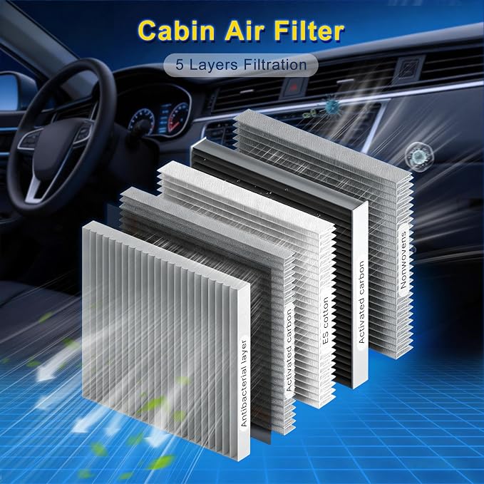 Cabin & Engine Air Filter Kit Fits L4-2.7L Tacoma 2005-2023 - Image 4