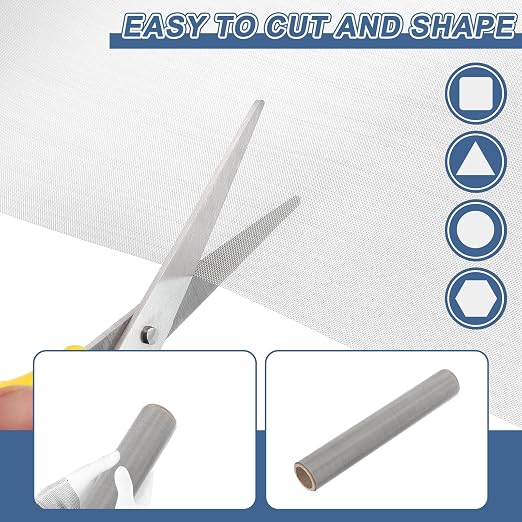 uxcell 60 Mesh 39" x 10" Woven Wire Mesh, 304 Stainless Steel Air Vent Filter - Image 4