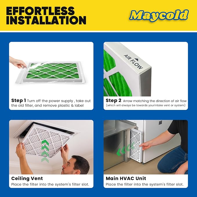 Maycold MERV 13 20x24x1 Air Filter, High-Efficiency Pleated AC & Furnace Filters - Image 7