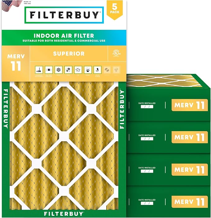 Filterbuy 12x20x4 Air Filter MERV 11 Superior Pet & Allergy Defense, by Filterbuy