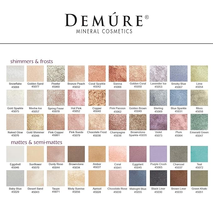 Demure Mineral Make Up (Eggshell) Eye Shadow, Matte Eyeshadow, Loose Powder, Eye Makeup, Professional Makeup