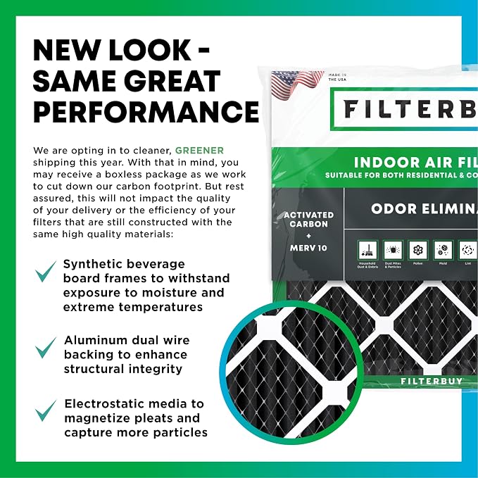 Filterbuy 16x25x1 Air Filter MERV 10 Odor & Allergy Defense - Image 3