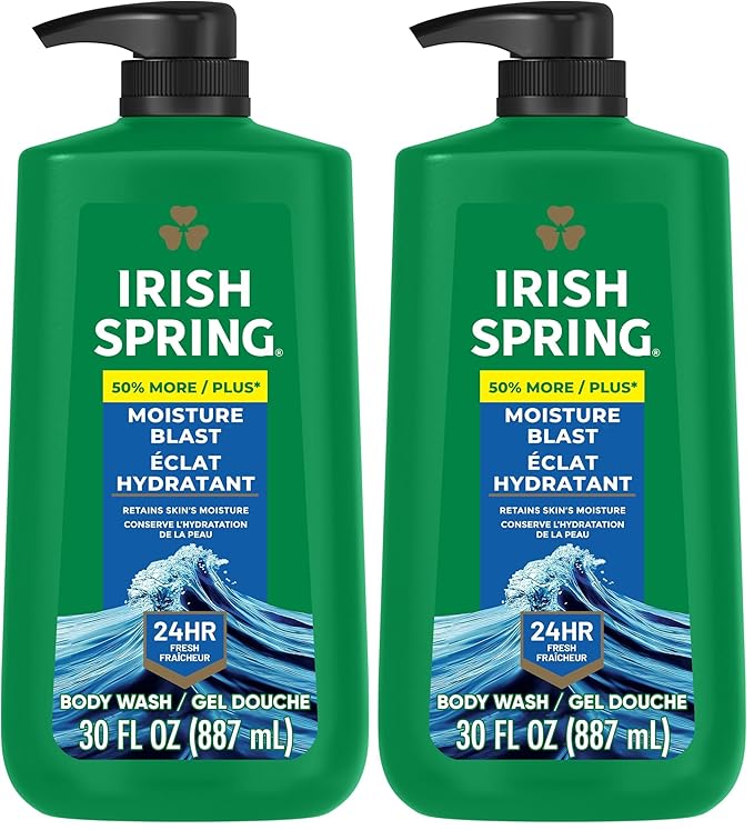 Irish Spring Moisture Blast Body Wash, 30 Oz Pump (Pack of 2)