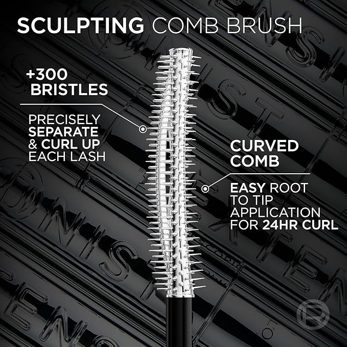 L'Oreal Paris Extensionist Mascara, Lengthening, Volumizing, and Curling Formula For a Lash Extension Eye Makeup Look, Washable True Brown