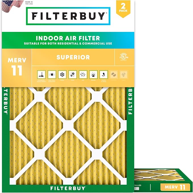 Filterbuy 18x25x1 Air Filter MERV 11 Superior Pet & Allergy Defense, by Filterbuy
