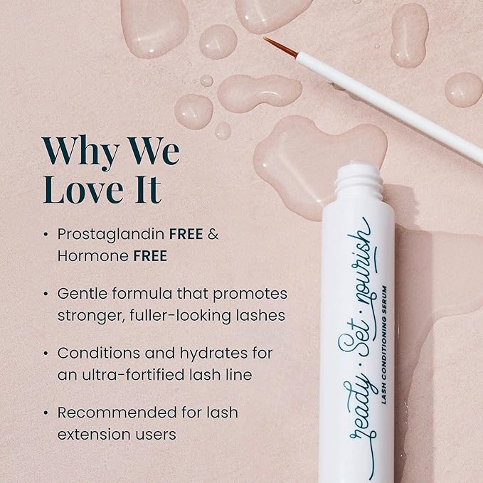 FlutterHabit Ready, Set, Nourish Lash Conditioning Serum - Thicker & Fuller Lashes - Women's Peptide Lash Serum - 3ML