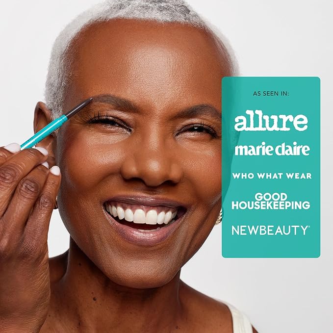 Thrive Causemetics Infinity Waterproof Eyebrow Pencil, Retractable Brow Pencil with Hyaluronic Acid & Shea Butter, Dual Ended Eyebrow Brush Spoolie, Fine Tip, Vegan & Cruelty Free, April (Cool Brown)