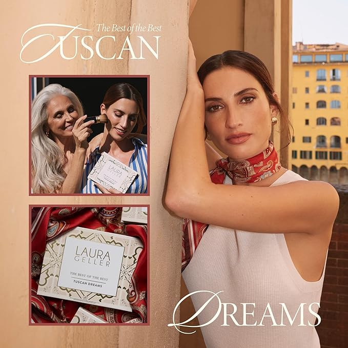 LAURA GELLER NEW YORK The Best of the Best Baked Palette - Tuscan Dreams - Full Size - Includes Bronzer, Blush, Highlighter and 6 Eyeshadows - Travel-Friendly (Best of the Best Tuscan Dreams)