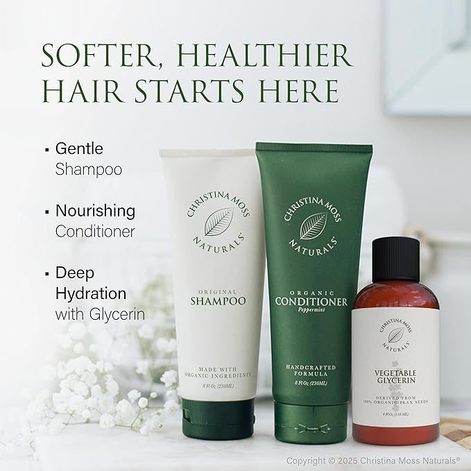 Christina Moss Naturals Shampoo Natural and Organic Ingredients, Sulfate-Free, Paraben-Free, Cruelty-Free, Vegan, Unscented, Responsible Beauty