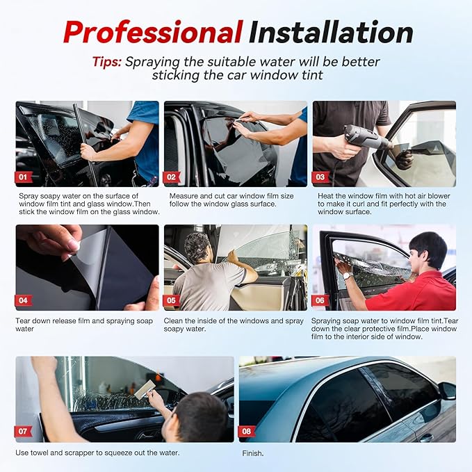 Vepagoo Nano Ceramic Car Window Tint Film 20" x 20Ft - 35% VLT Heat Rejection Tint Blocks 98% UV & 95% IR Rays, Glare Reduction, Privacy, Scratch Resistant