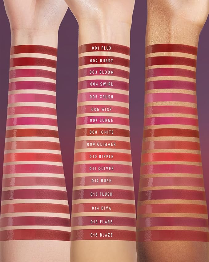 Blurring Lip Tint - Shine Lip Gloss to Soft Blurry Lip Matte Finish, Long-Lasting Lip Stain, Smooth and Blur lip lines, Weightless Watery-Velvet Feel, Hydrating & Non-Sticky (013 FLUSH)