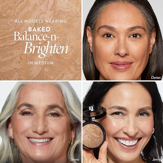 LAURA GELLER NEW YORK Award-Winning Baked Balance-n-Brighten To Go Color Correcting Powder Foundation - Medium - Buildable Light to Medium Coverage - Demi-Matte Natural Finish