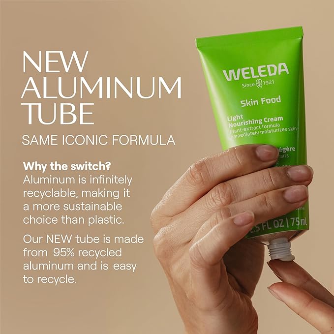 Weleda Skin Food Light Nourishing Body Cream 2.5 Fluid Ounce, Plant Rich Hydrating Moisturizer with Chamomile, Calendula and Pansy