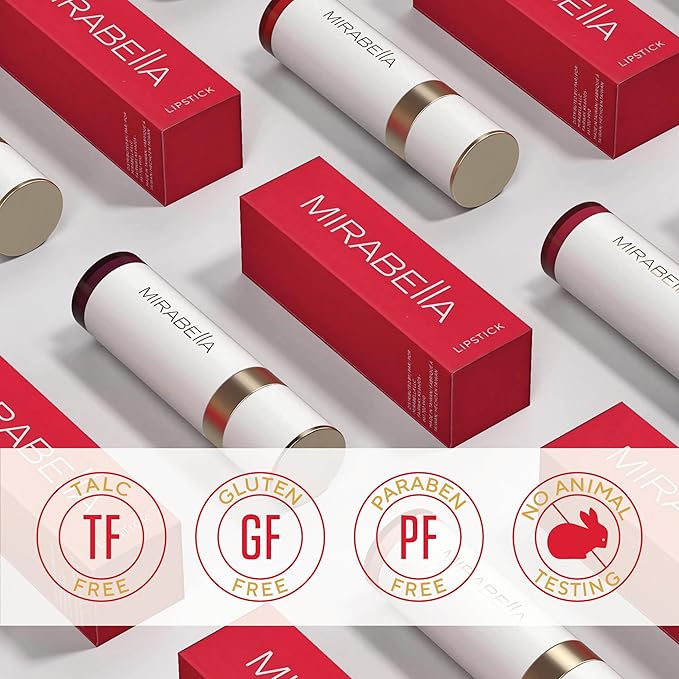 Mirabella - Sealed with a Kiss Smudge Proof Lipstick, Long-Lasting No-Bleed Lip Makeup, Hydrating Lip Color with Vegan Lanolin & Vitamin E, Berried Modern Matte Lipstick
