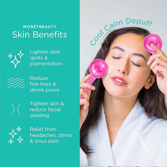 Ice Globes for Face, Freezer Safe and Highly Effective Facial Globes for Daily Beauty Routines, Face Roller to Tighten Skin, Reduce Puffiness, Enhance Circulation and Complexion (Pink)