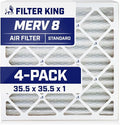 Filter King 35.5x35.5x1 Air Filter | 4-PACK | MERV 8 HVAC Pleated A/C Furnace by FilterKing