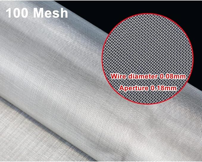 100 Mesh Stainless Steel Wire Cloth Panel, 304 Woven Metal Mesh Sheet, Tight - Image 3