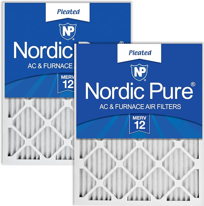 Nordic Pure 12x24x1 Pleated MERV 12 Air Filters 2 Pack by NordicPure