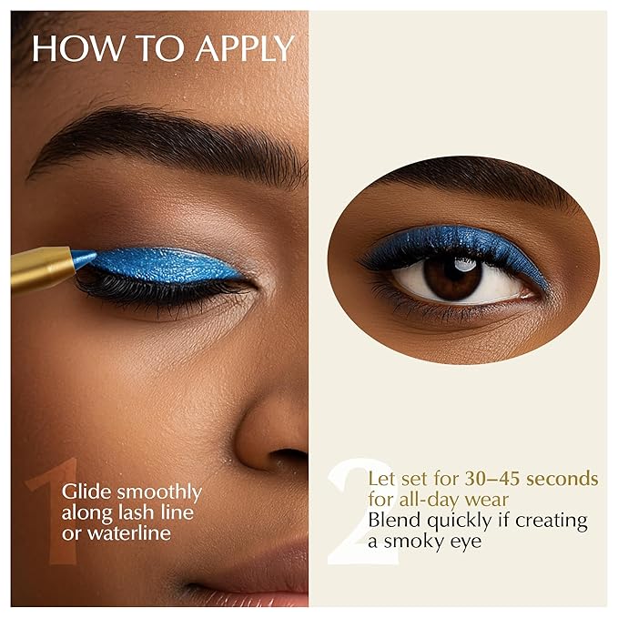 EPILYNX Eyeliner Pencil - Long Lasting Smudge Proof & Waterproof Eyeliner Pencil - Eye Liner Pencils - Hypoallergenic, Vegan, Gluten-Free Eye Pencil - Royal Blue Shimmer, 1.2ml