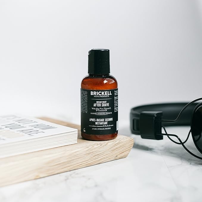 Brickell Men's Instant Relief Aftershave for Men, Natural and Organic Soothing After Shave Balm to Prevent Razor Burn 2 Ounce, Unscented
