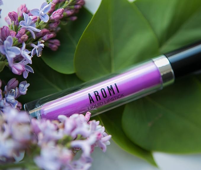 Aromi Matte Liquid Lipstick | Lilac Lip Color for Women, Long-lasting, Bright Purple Pink Shade, Vegan (Pink Periwinkle)