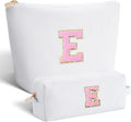 Teen Girl Travel Essentials - Birthday Gifts for Girls Teens Kids Daughter Sister Her,Cute Trendy Stuff Makeup Bag Set Cosmetic Bag - White,E
